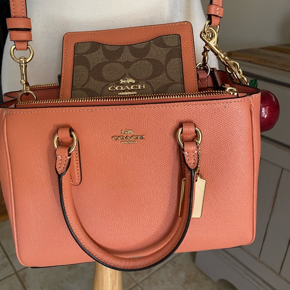 Cute Coach handbag w/wallet& Apple